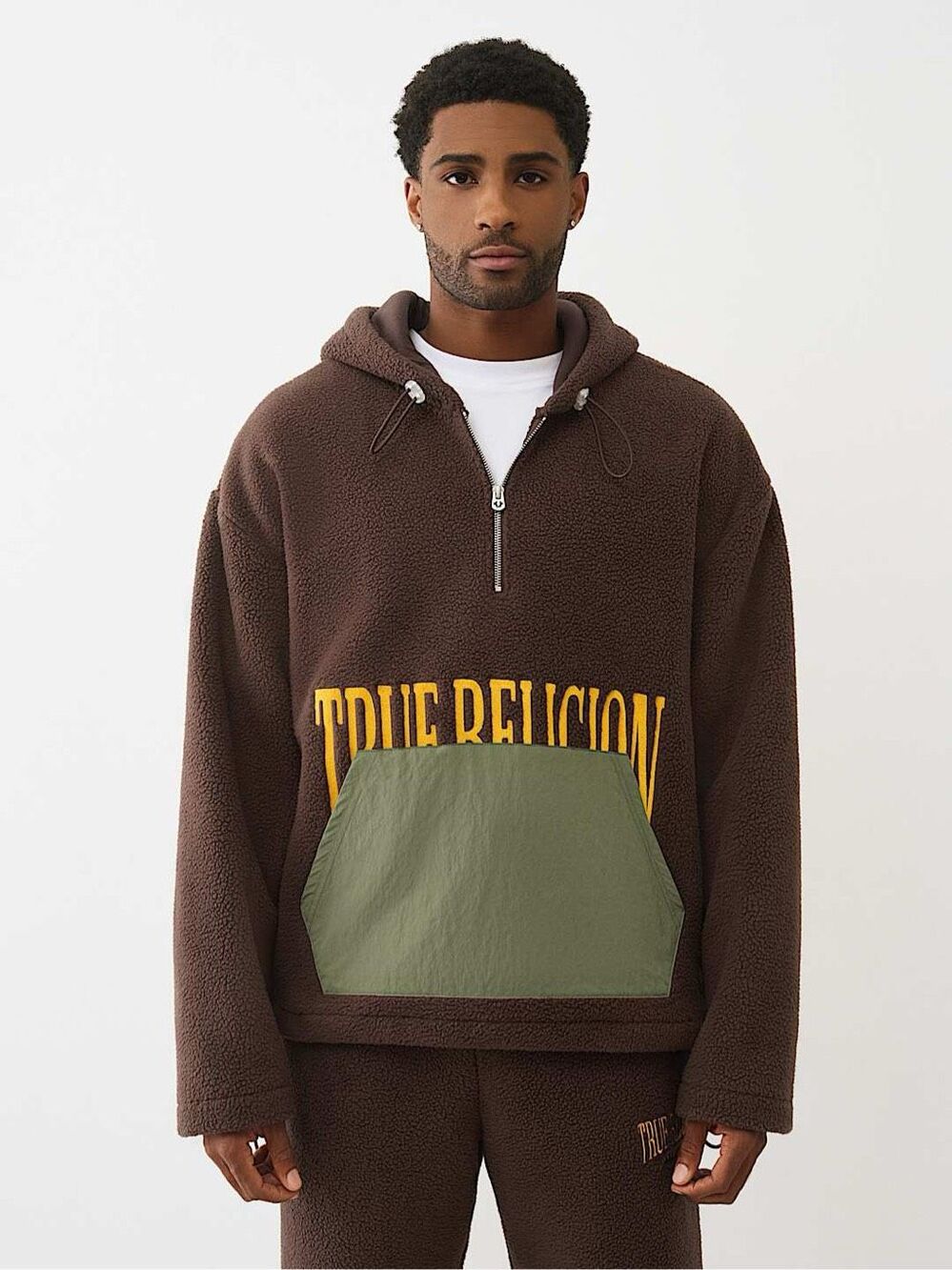True Religion Fleece Half-Zip Hoodie Medium